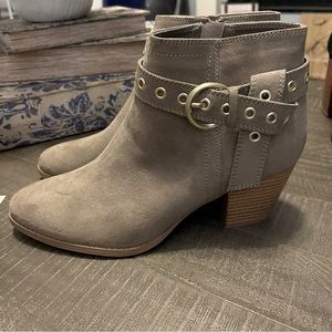 Maurices Never worn Tan closed toe bootie with buckle. Never worn. Size 9